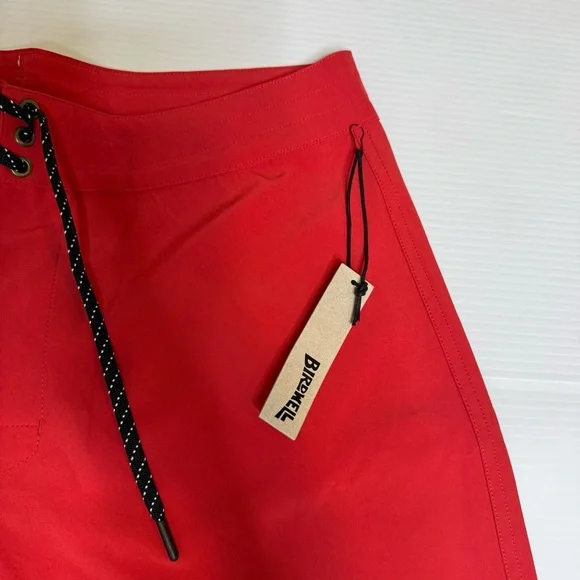 Birdwell Red Men's Back Pocket Swim Beach Britches Shorts